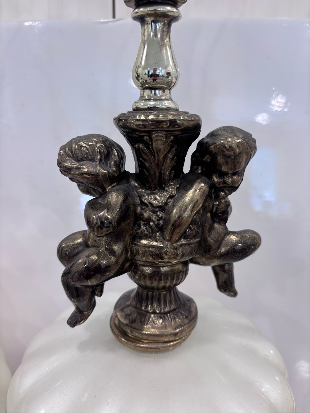 Pair Of Vintage Cornell Victorian Cherub Lamp Hollywood Regency - Picture 16 of 16